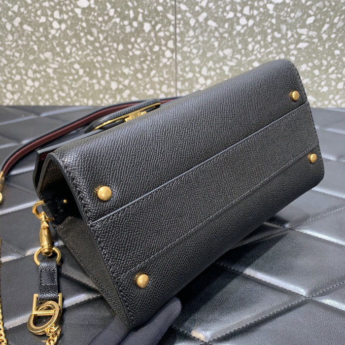 Small Vsling Grainy Calfskin Handbag Black V2727