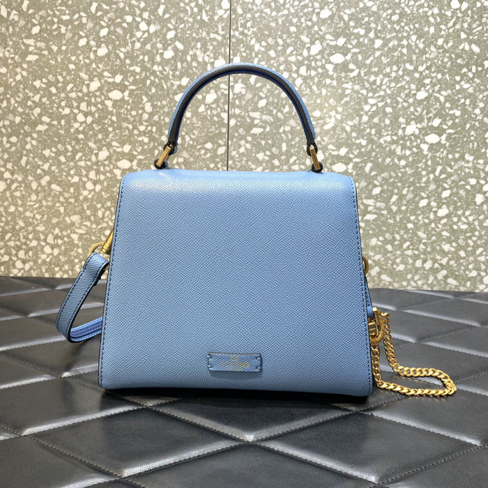 Small Vsling Grainy Calfskin Handbag Blue V2727