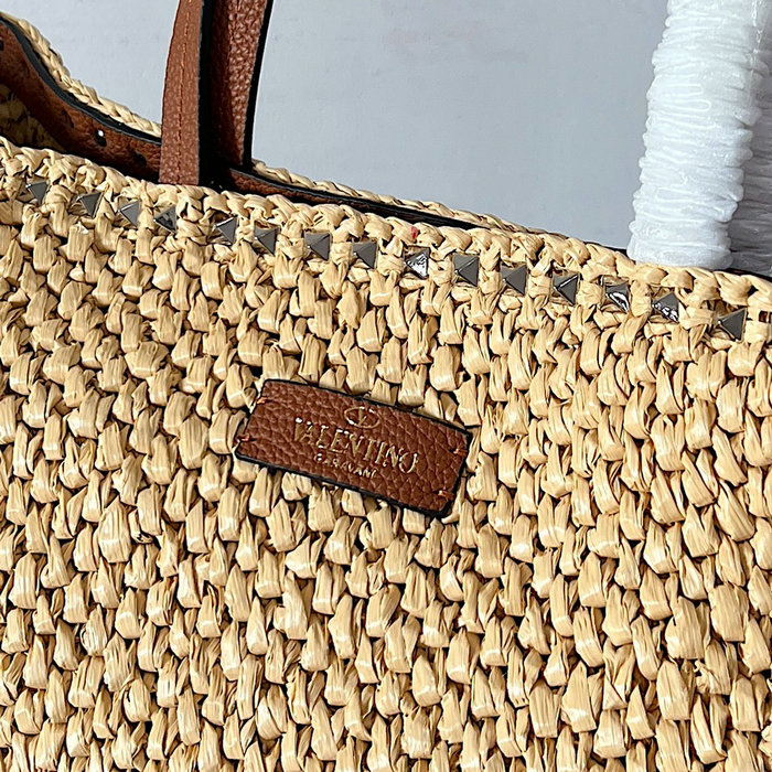 Valentino Garavani Raffia Tote Bag Beige V22017