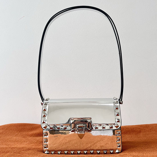 Valentino Garavani Small Rockstud23 Shoulder Bag Silver V0312