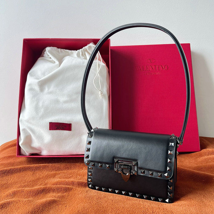 Valentino Garavani Small Rockstud23 Shoulder Bag with Black Hardware V0312