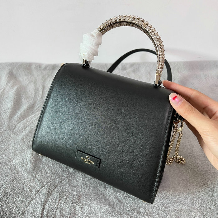 Valentino Small VSling crystal embellished Handbag Black V2628