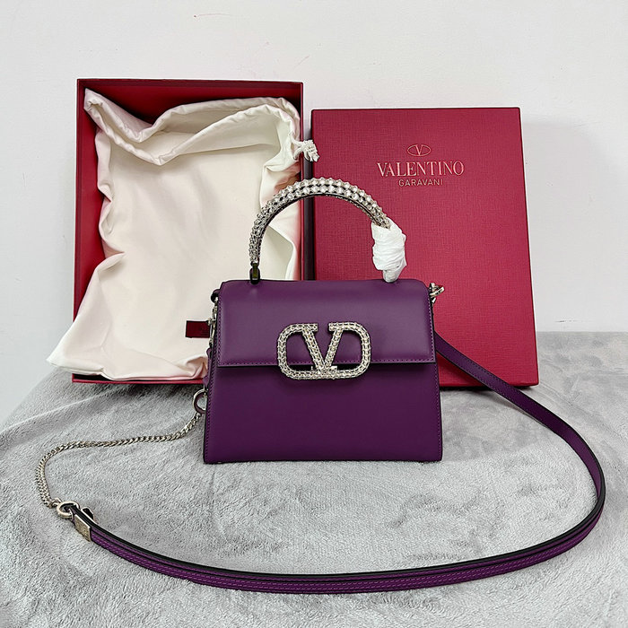 Valentino Small VSling crystal embellished Handbag Purple V2628