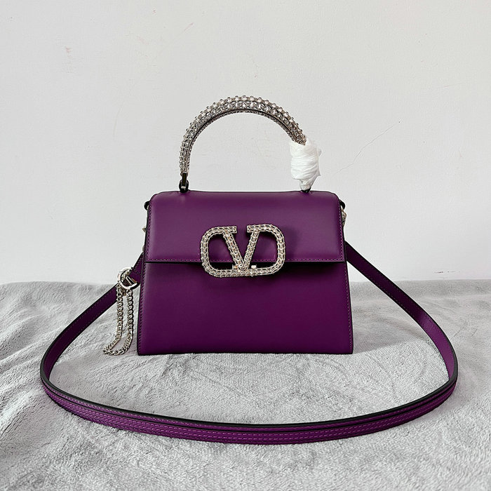 Valentino Small VSling crystal embellished Handbag Purple V2628