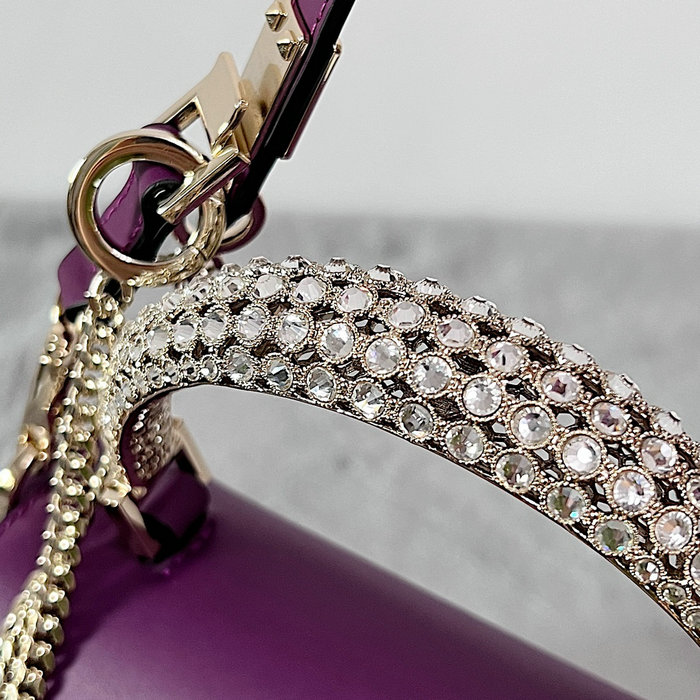 Valentino Small VSling crystal embellished Handbag Purple V2628