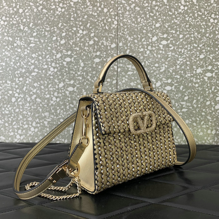 Valentino Small Vsling Handbag Light Gold V0066