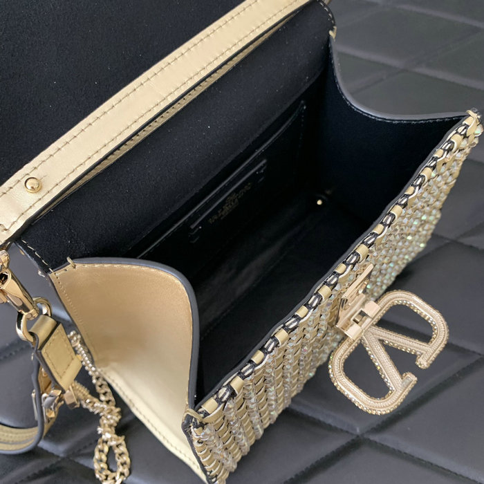 Valentino Small Vsling Handbag Light Gold V0066