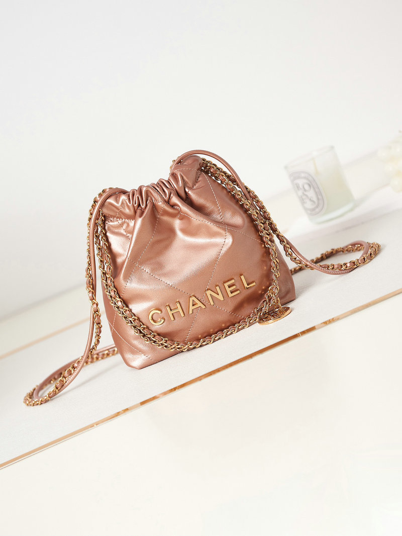 Chanel 22 Mini Handbag Brown AS3980