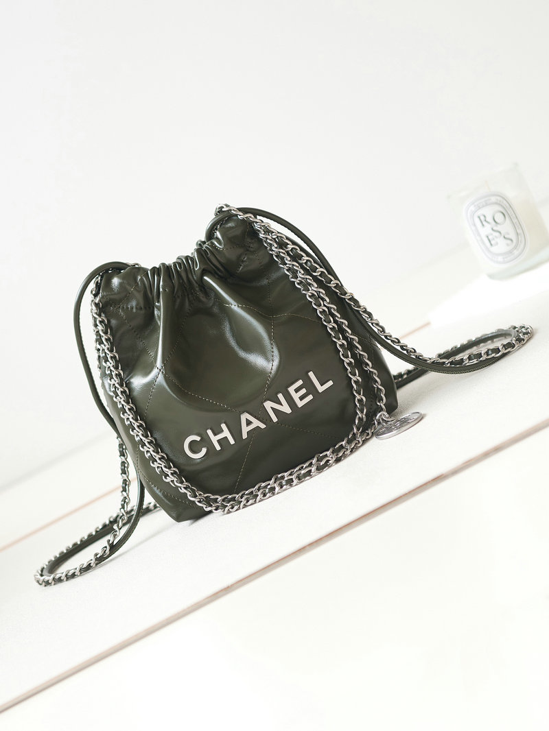 Chanel 22 Mini Handbag Dark Green AS3980