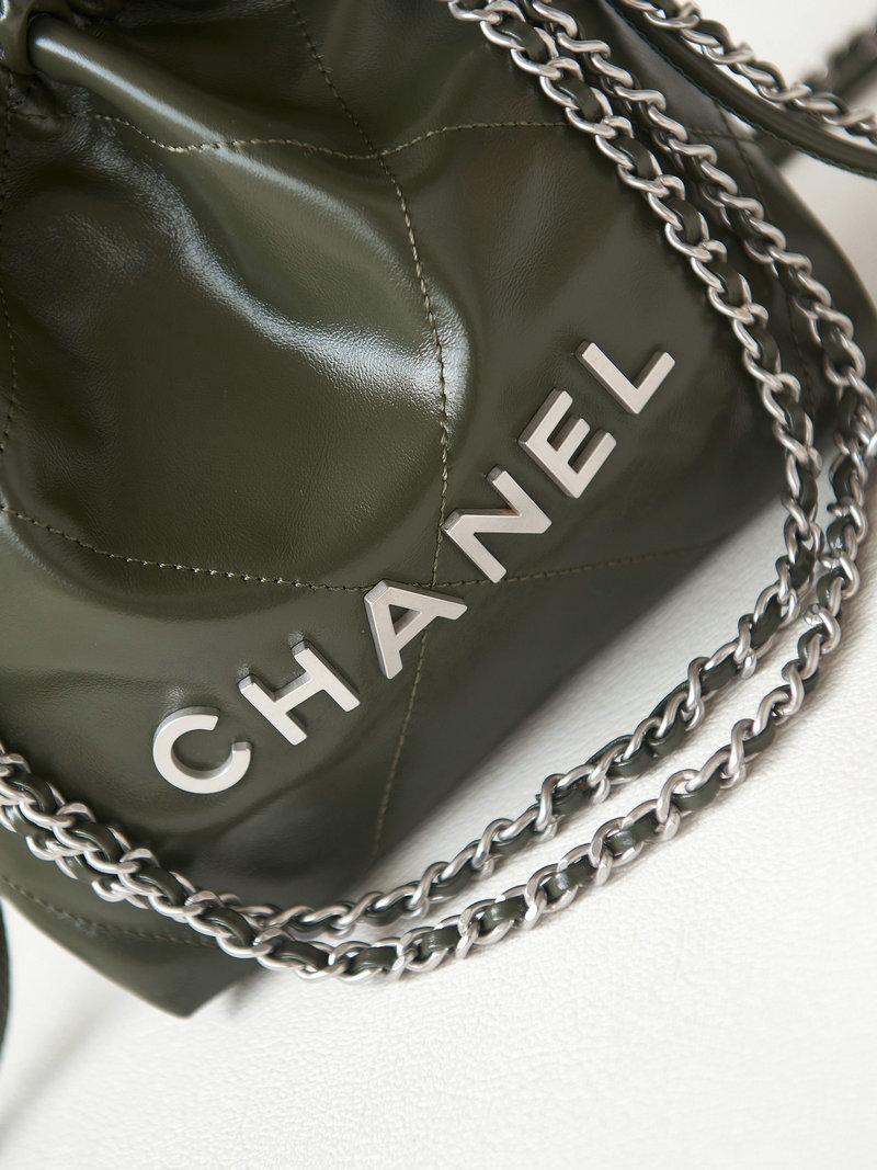 Chanel 22 Mini Handbag Dark Green AS3980