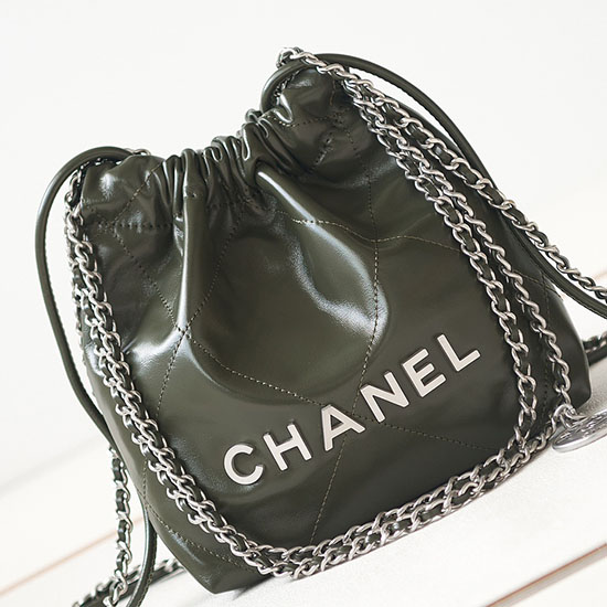 Chanel 22 Mini Handbag Dark Green AS3980