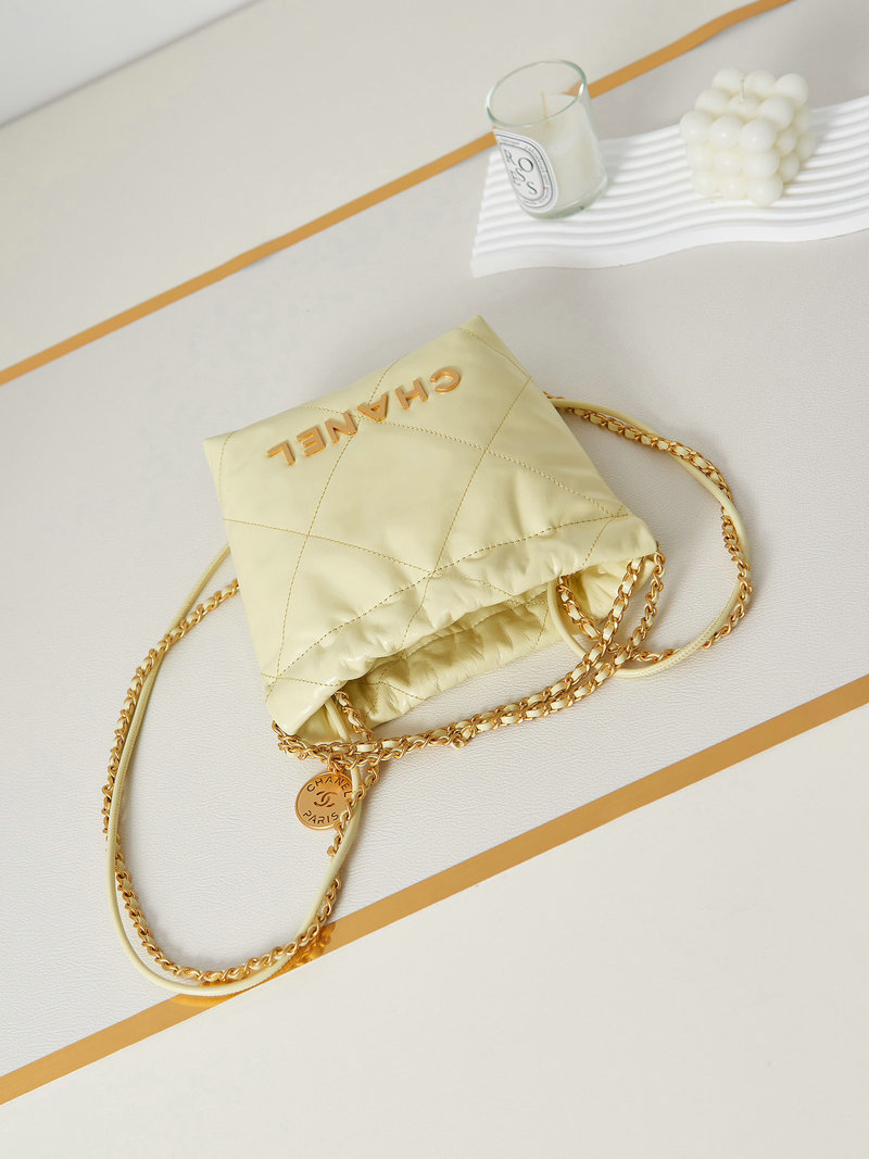 Chanel 22 Mini Handbag Yellow AS3980