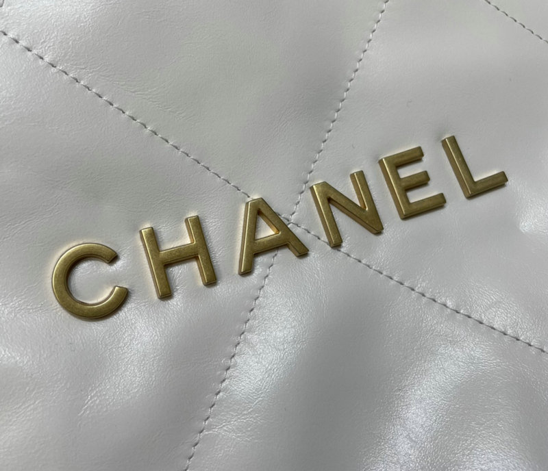 Chanel 22 Shiny Calfskin Small Handbag White AS3260