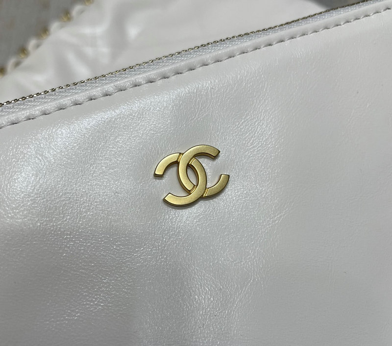 Chanel 22 Shiny Calfskin Small Handbag White AS3260