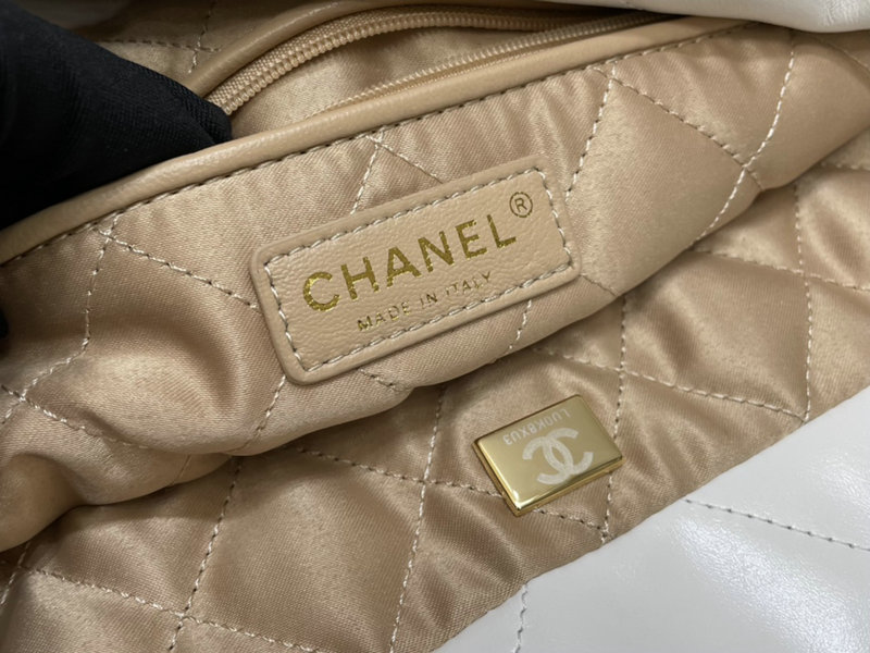 Chanel 22 Shiny Calfskin Small Handbag White AS3260