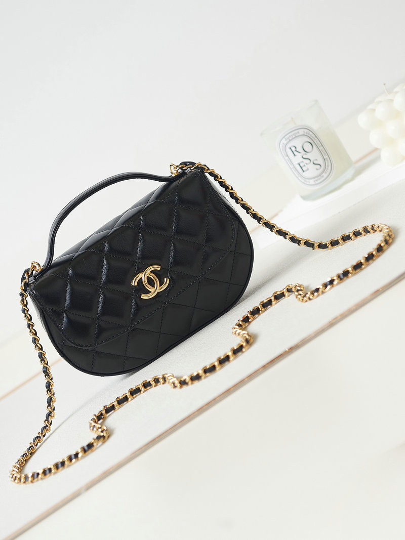 Chanel Calfskin Saddle Bag with Chain AP3367