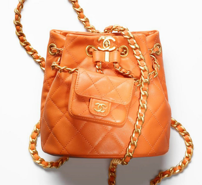 Chanel Calfskin Small Backpack Orange AS3947