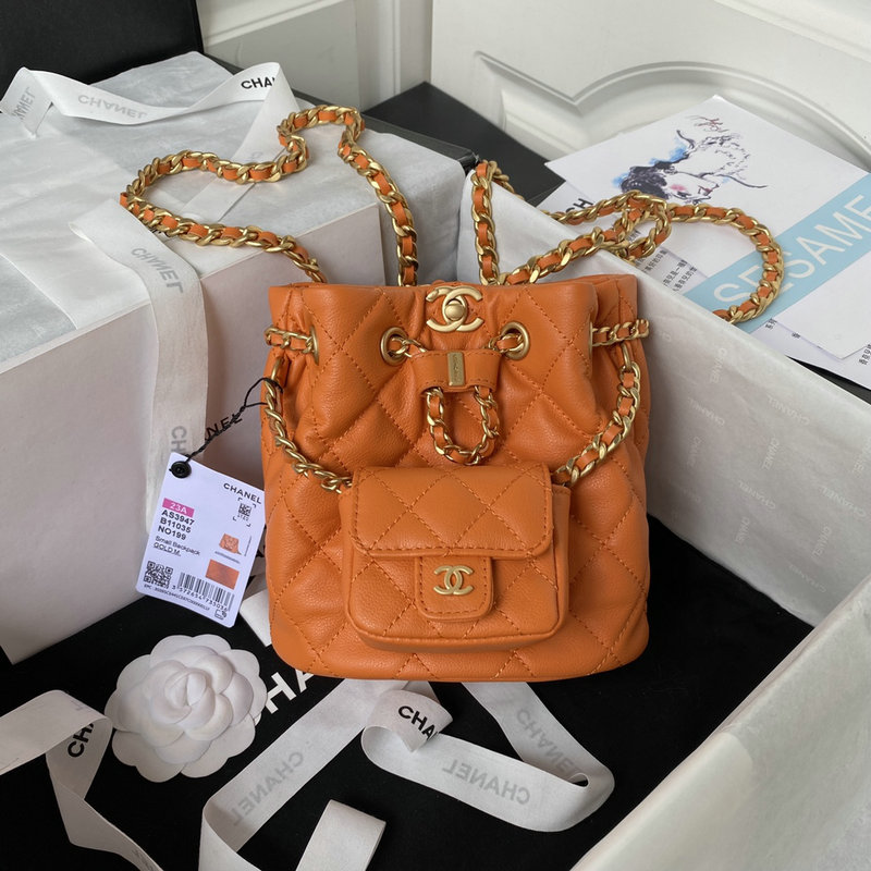 Chanel Calfskin Small Backpack Orange AS3947