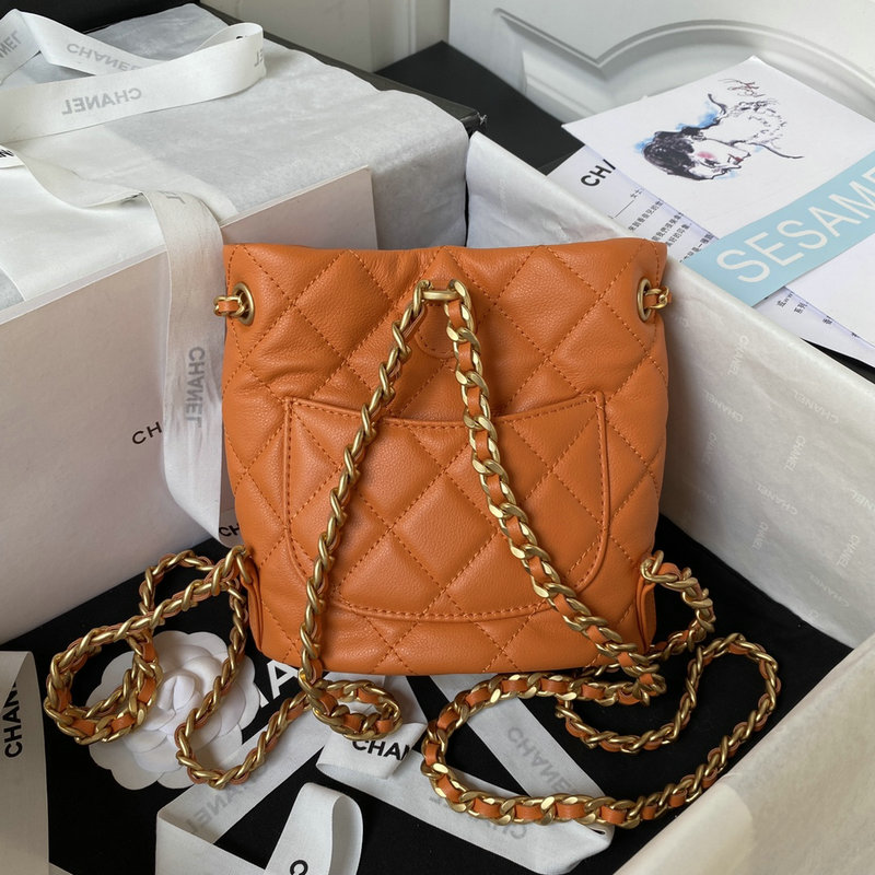 Chanel Calfskin Small Backpack Orange AS3947