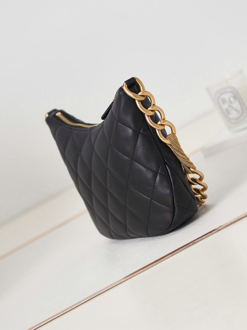 Chanel Hobo Handbag Black AS4220