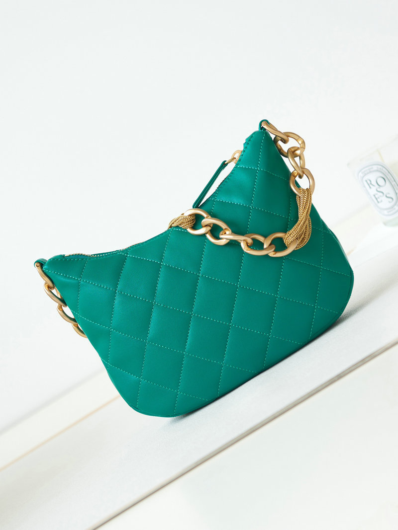 Chanel Hobo Handbag Green AS4220