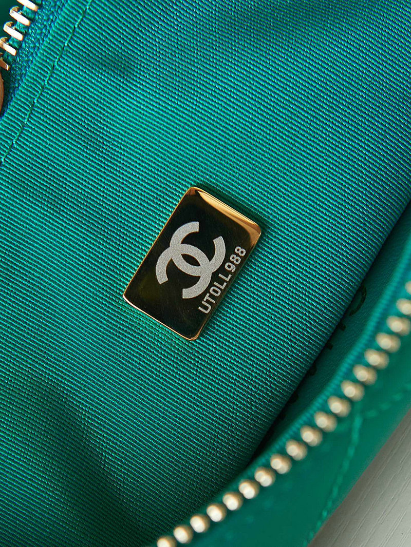 Chanel Hobo Handbag Green AS4220