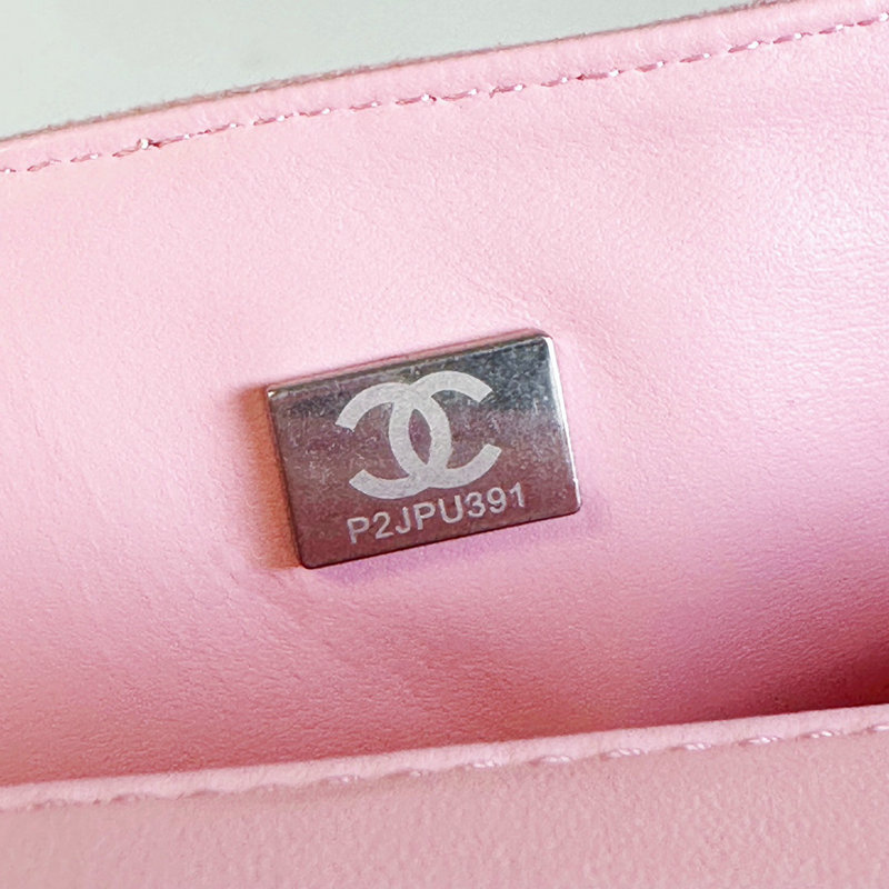 Classic Chanel Mini Flap Evening Bag with Pink Gold AS22