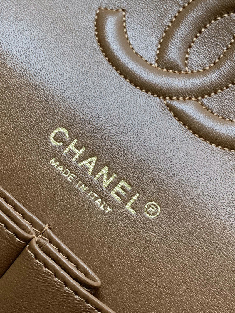 Medium Chanel Tweed Flap Bag Brown AS2325