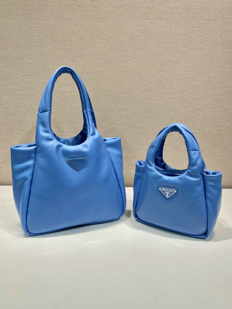 Medium padded Prada Soft nappa leather bag Blue 1BG413