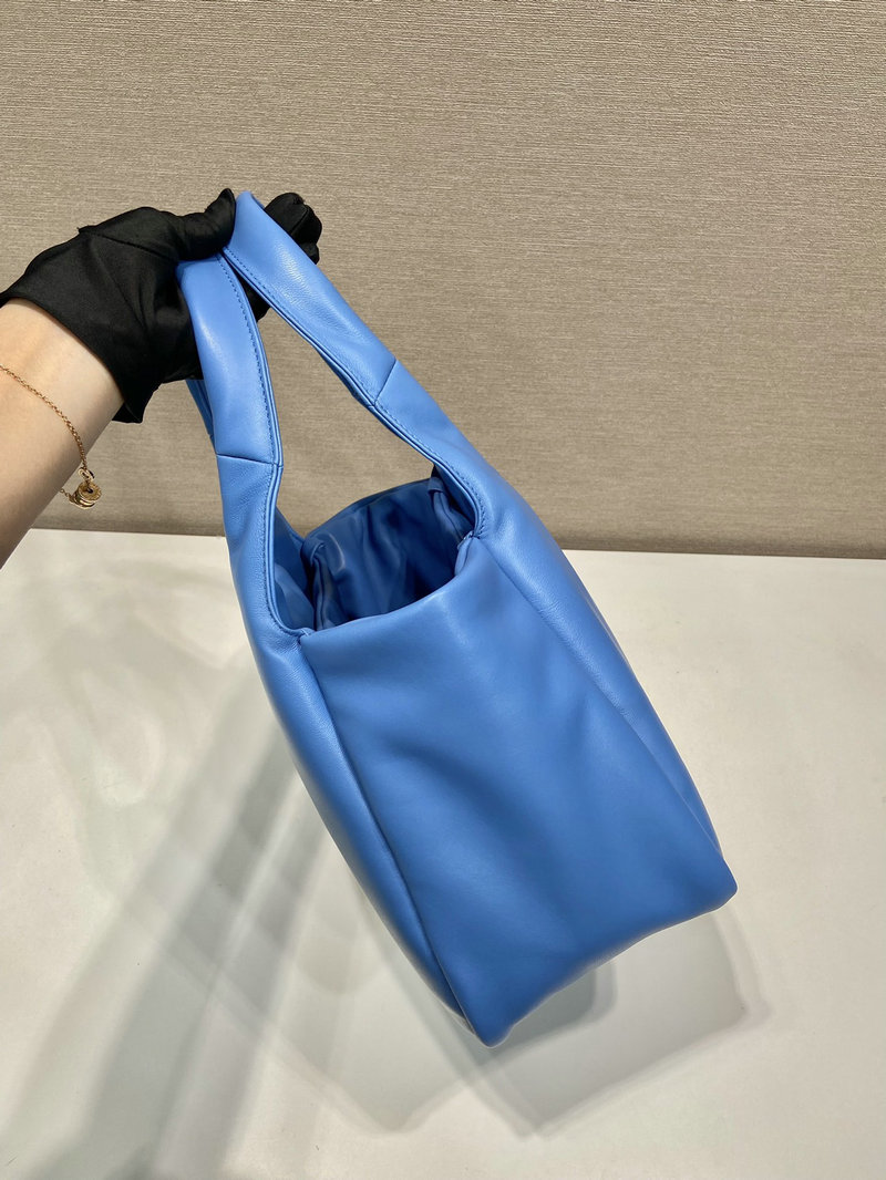 Medium padded Prada Soft nappa leather bag Blue 1BG413