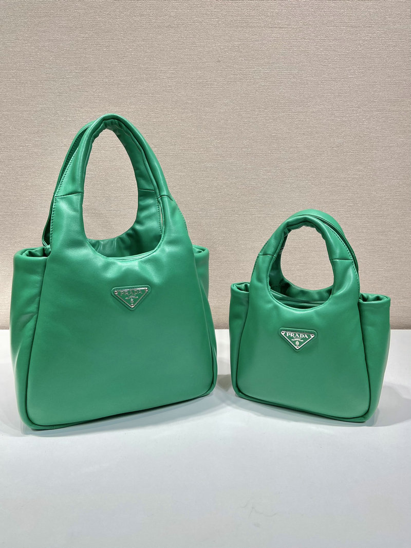 Medium padded Prada Soft nappa leather bag Green 1BG413