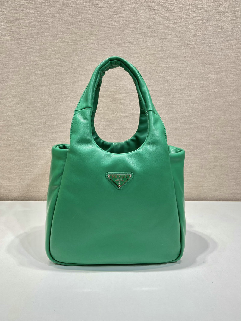 Medium padded Prada Soft nappa leather bag Green 1BG413