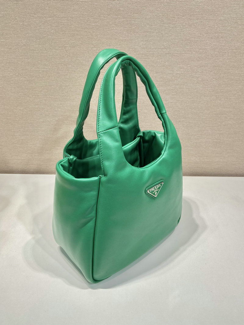 Medium padded Prada Soft nappa leather bag Green 1BG413