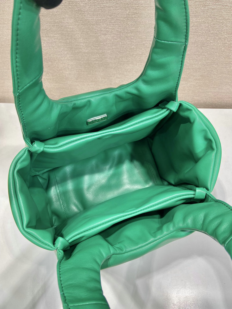 Medium padded Prada Soft nappa leather bag Green 1BG413