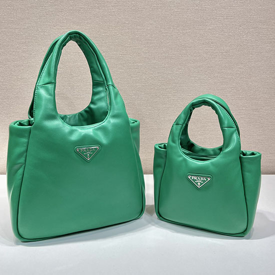 Medium padded Prada Soft nappa leather bag Green 1BG413