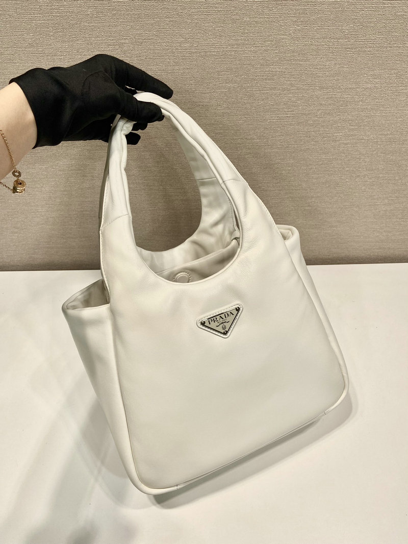 Medium padded Prada Soft nappa leather bag White 1BG413