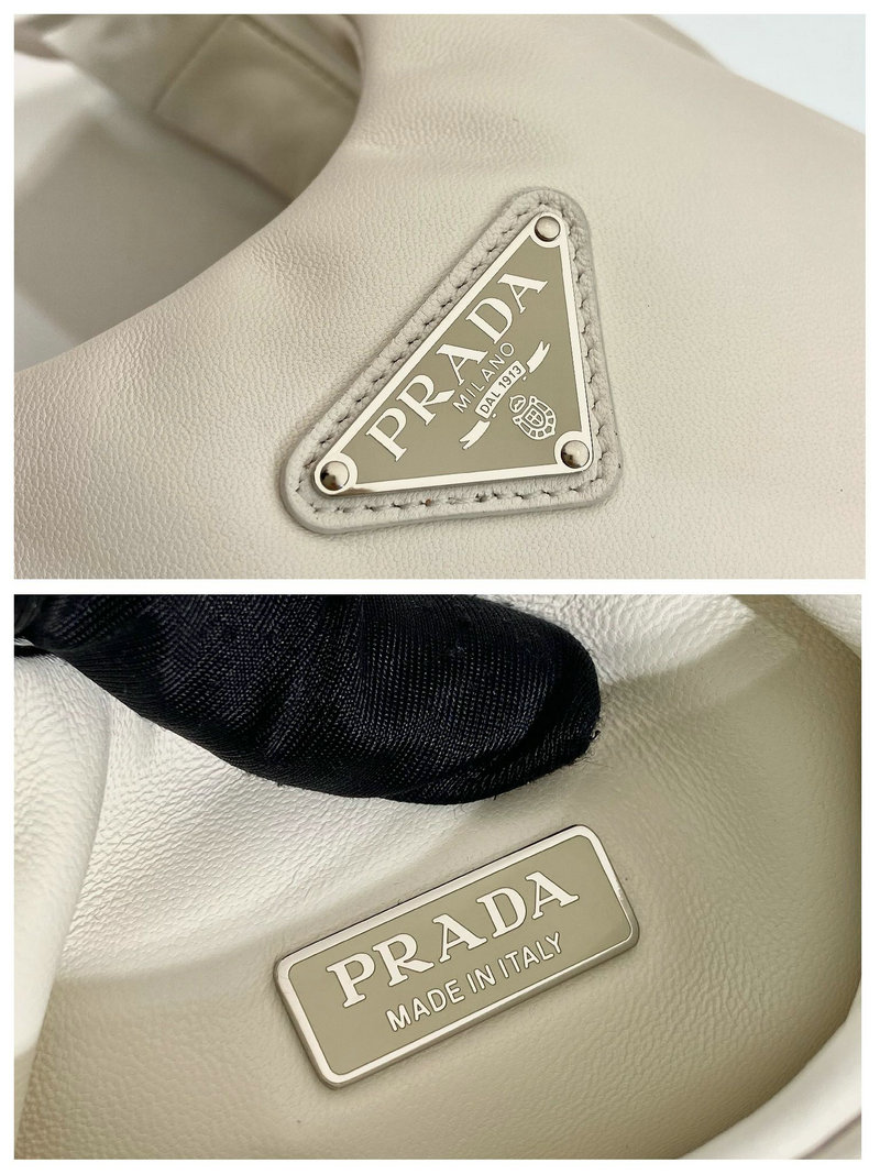 Medium padded Prada Soft nappa leather bag White 1BG413