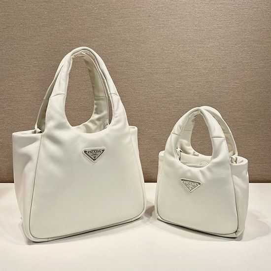 Medium padded Prada Soft nappa leather bag White 1BG413