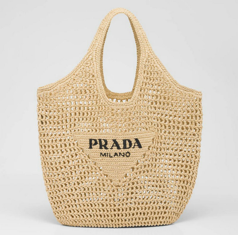 Prada Raffia Crochet tote bag Beige 1BG424