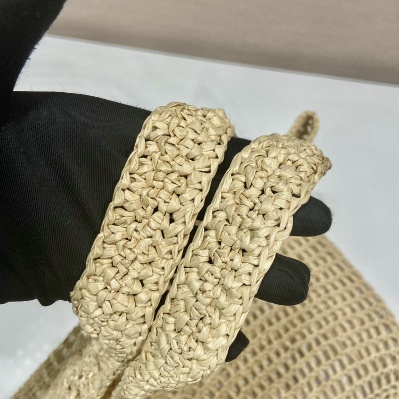 Prada Raffia Crochet tote bag Beige 1BG424