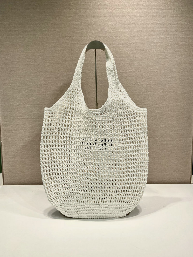 Prada Raffia Crochet tote bag White 1BG424