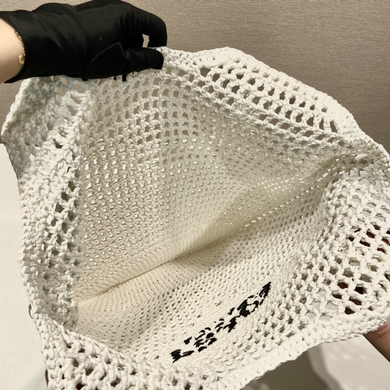 Prada Raffia Crochet tote bag White 1BG424