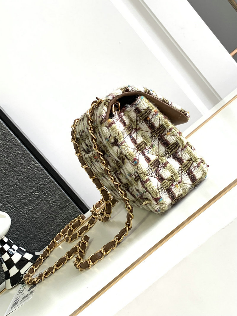 Small Chanel Tweed Flap Bag Brown AS2320