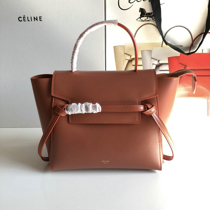 Celine Box Leather Micro Belt Bag Brown CB24