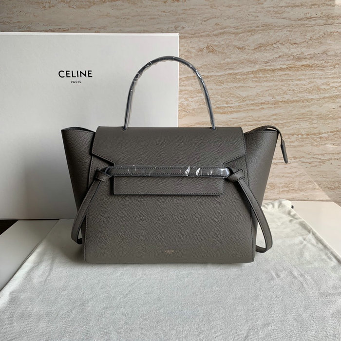 Celine Grained Calfskin Belt Bag Dark Grey CB202428