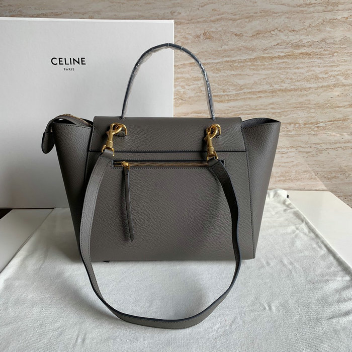 Celine Grained Calfskin Belt Bag Dark Grey CB202428