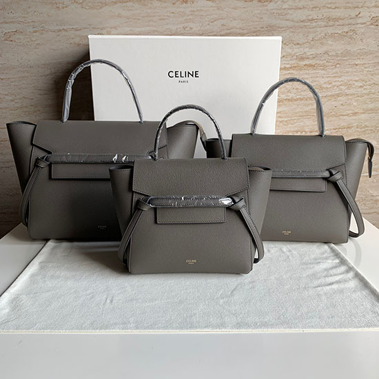 Celine Grained Calfskin Belt Bag Dark Grey CB202428