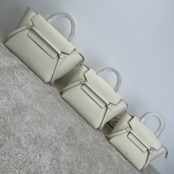 Celine Grained Calfskin Belt Bag White CB202428