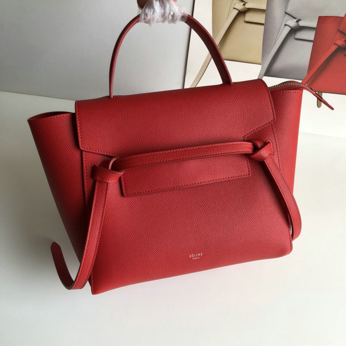 Celine Grained Calfskin Micro Belt Bag Red CB24