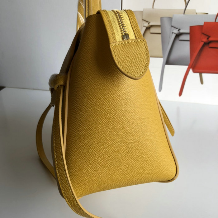 Celine Grained Calfskin Micro Belt Bag Yellow CB24